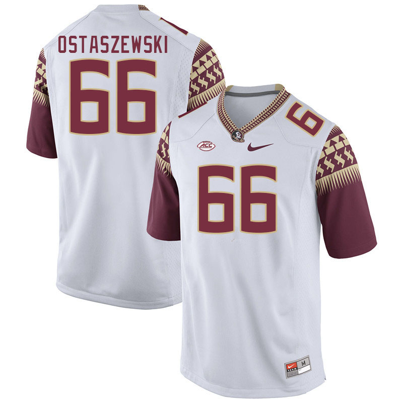 Men #66 Ben Ostaszewski Florida State Seminoles College Football Jerseys Stitched-White